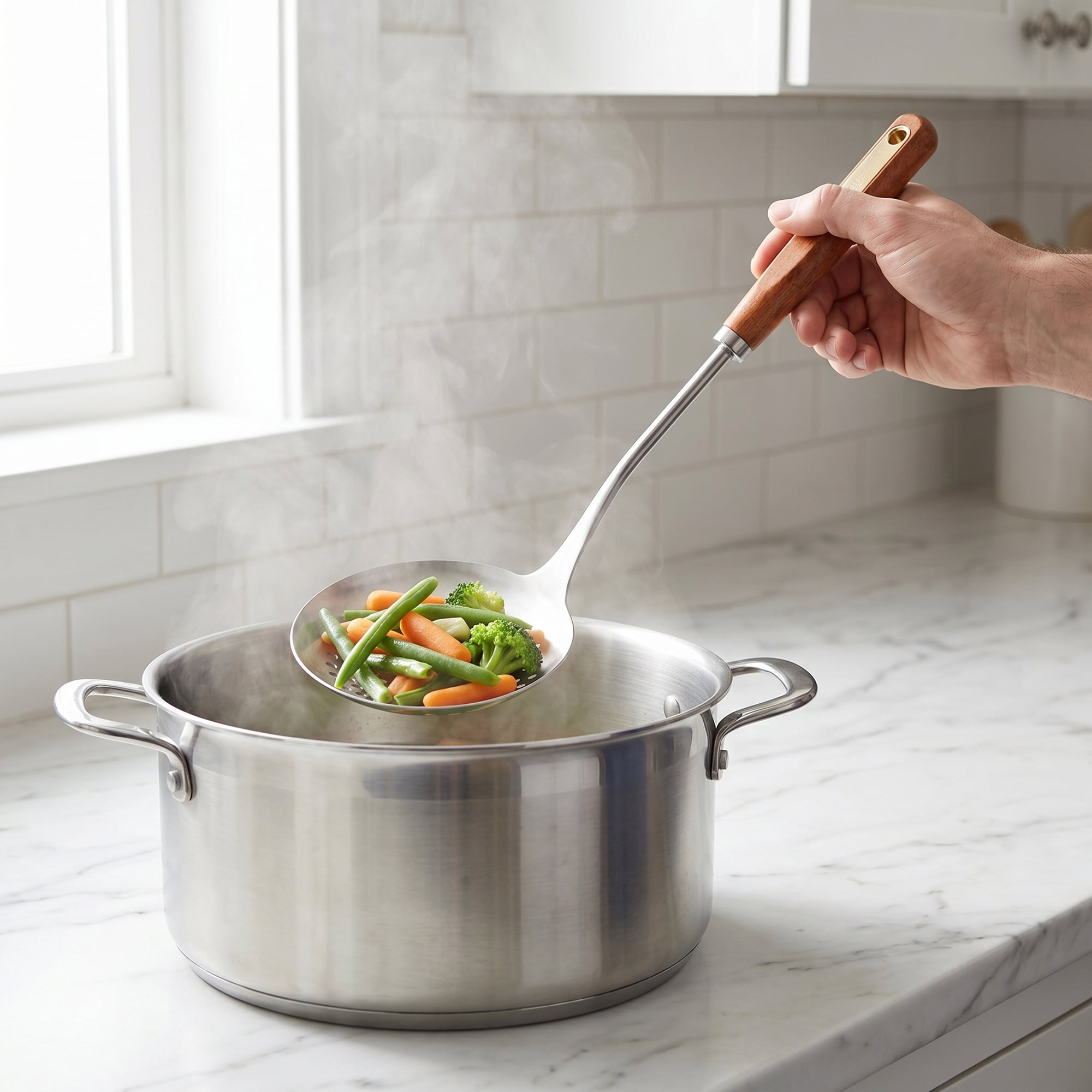 Unique Bargains Heat Resistant Stainless Steel Non Stick Cookware Slotted spoon 15.9"x4.6"