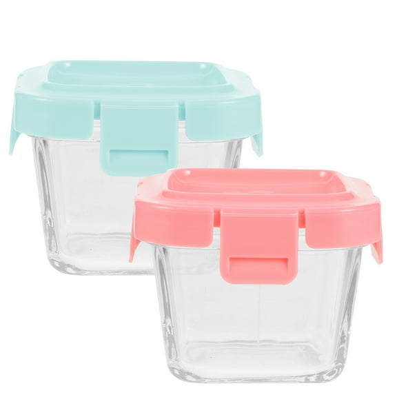 Pretyzoom Portable Food Storage Box Good Sealing Freshness Keeping Travel Use 2Pcs