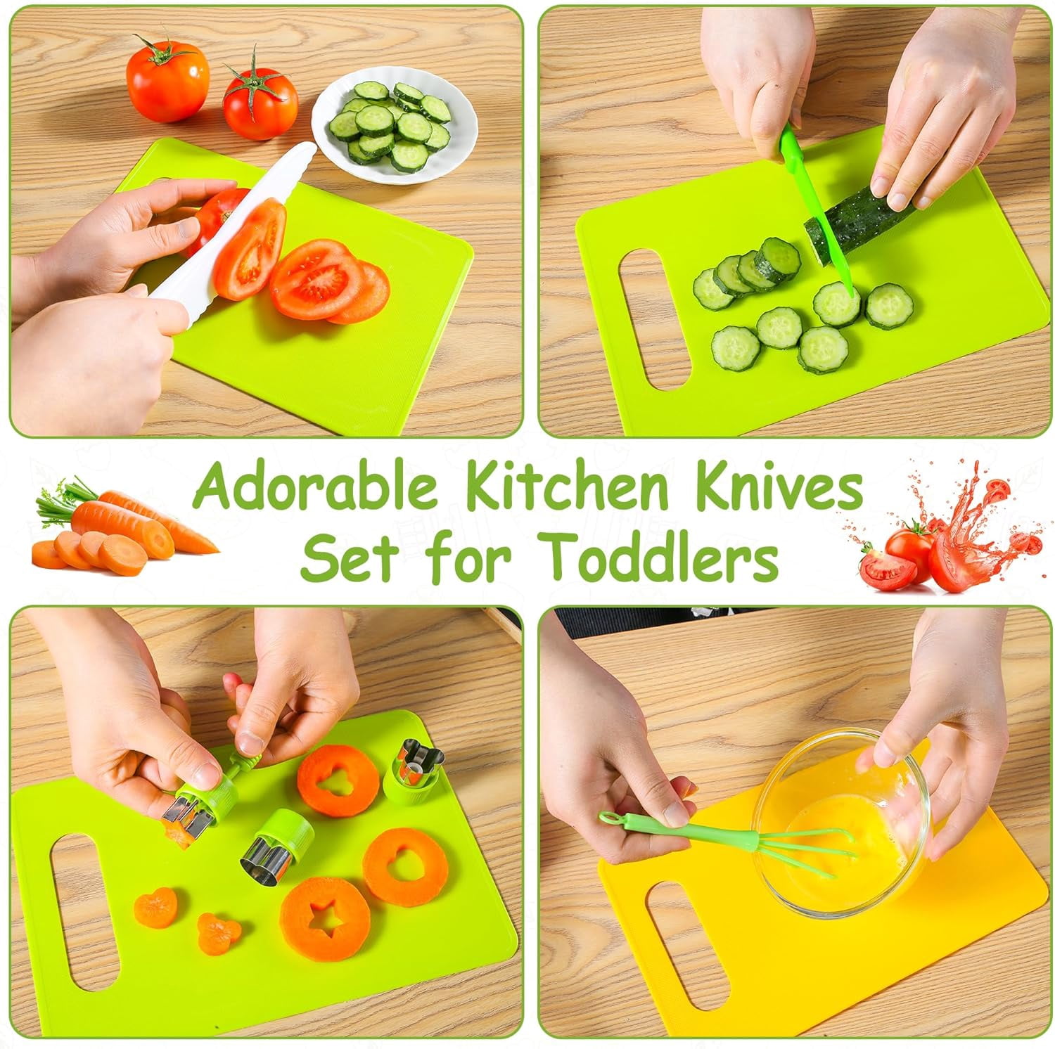 Kids Knife Set for Real Cooking: 40 Pcs Montessori Kitchen Tools for Toddlers, Gifts Toy for 2 3 4 5 6 7 8 9 10 Year Old Boys Girls Birthday Christmas