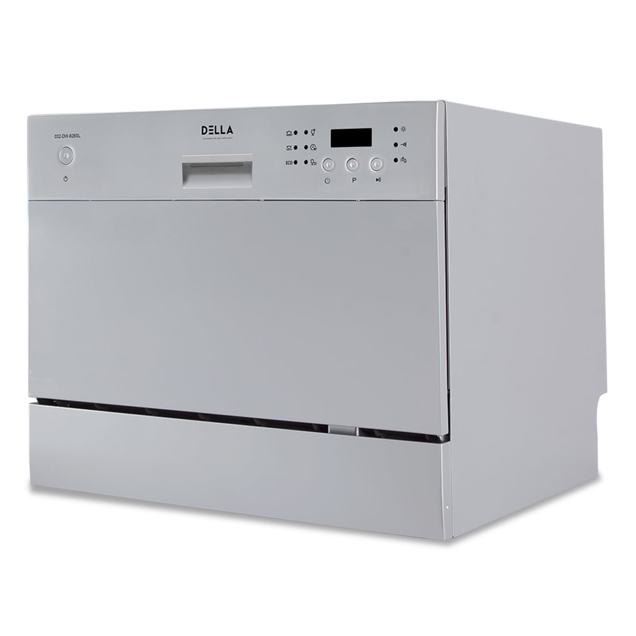 DELLA Countertop Compact Dishwasher Machine w 6 Wash Cycles Silver