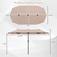 thumbnail image 3 of Gymax 13 FT Double-sided Patio Umbrella Outdoor Large Twin Size Umbrella Beige, 3 of 10