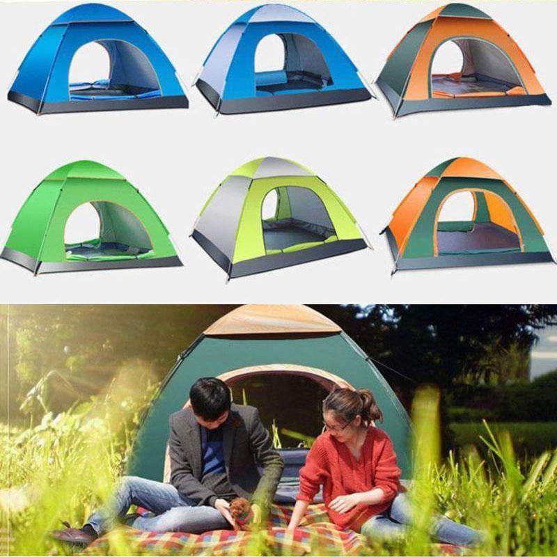 Tent Camping Waterproof Easy Instant 3-4 Man Family Outdoor Size L 200*200*135CM