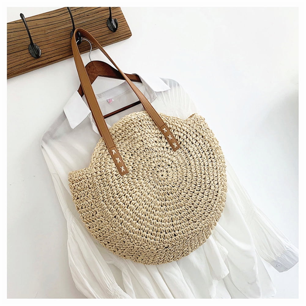 31x25CM Thailand Straw Bag Rattan Straw Bag Handbag Retro Vacation Women  Handbag Shoulder Bag Mail Original Bag a6108