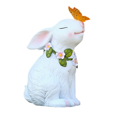

FTjfrsbc Solar Landscape Light Rabbit Waterproof Resin for Terrace Garden (B)