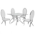 thumbnail image 1 of Ensemble de 5 Pièces Carré 47" x 47" en Acier Inoxydable Argenté et Chaises, 1 of 3