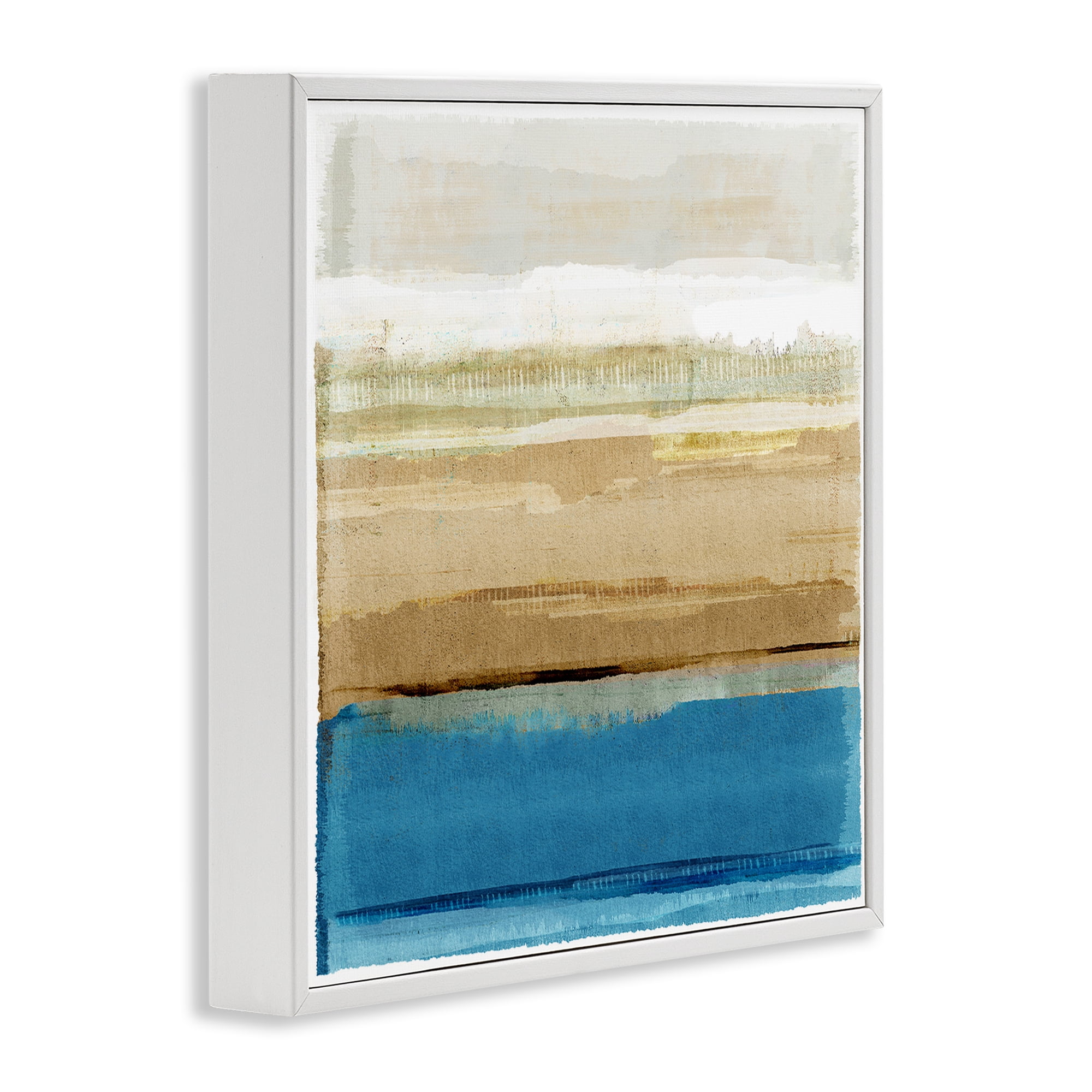 Stupell Industries Nautical Blue Daze Abstract Painting White Framed Art Print Wall Art, 17 x 17