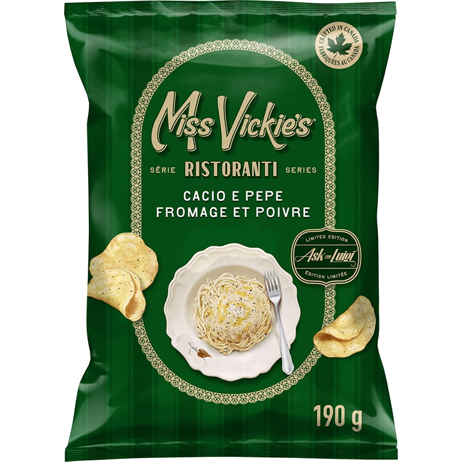 Miss Vickie’s croustilles assaisonnées cuites à la marmite Fromage et poivre 190 g.