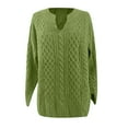 thumbnail image 4 of Fesfesfes Women Sweaters Long Sleeve Solid Color V Neck Pullover Tops Casual Loose Knitted Sweaters Blouse Clothes Sale, 4 of 5