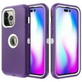 thumbnail image 4 of NIFFPD iPhone 14 Pro Max Case Military Grade Heavy Duty Protection 3 in 1 Shockproof Armor Rugged Durable Detachable for iPhone 14 Pro Max 6.7 inch 2022 Phone - Purple+White, 4 of 6