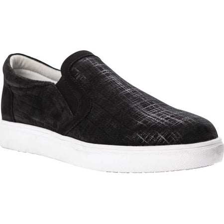 

Women s Propet Nyomi Slip On Printed Sneaker Black Nubuck 5 B