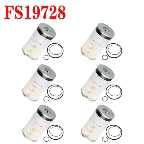 Pack of 6 FS19728 Fuel /Water Separator Fuel Filter Kit for Cummins ISX US Ship
