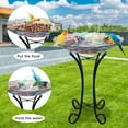 thumbnail image 7 of Glass Birdbath with Metal Stand Outdoor for Lawn Yard Garden Butterfly Decor, 18” Dia 21.65” Height, 7 of 7