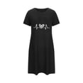 thumbnail image 4 of Rbaofujie Short de Pyjama pour Femmes Nuisette Courte Surdimensionnée pour Femmes Imprimée à Col Rond et Manches Courtes Robe de Nuit Tenue de Détente, 4 of 6