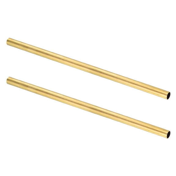 2Pcs Brass Round Tube, 13mm OD 0.5mm Wall Thickness 300mm Length Seamless Tubing