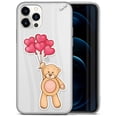 thumbnail image 1 of Case Yard iPhone-12/12-Pro Case Clear Soft & Flexible TPU Ultra Low Profile Slim Fit Thin Shockproof Transparent Bumper Protective Cover Drop Protective Cell Phone Cases (Balloons and Teddy), 1 of 8