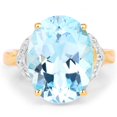 thumbnail image 4 of 14K Yellow Gold Plated 11.32 Carat Genuine Blue Topaz and White Topaz .925 Sterling Silver Ring QJ Model, 4 of 4