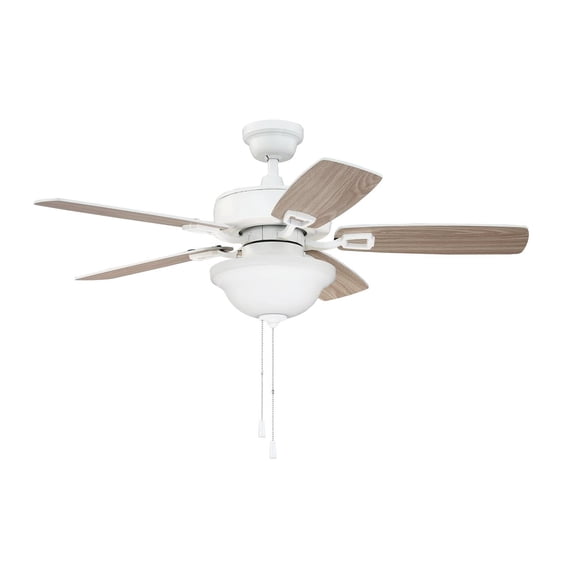 Twist N Click 42 in. White Ceiling Fan w/ Light Kit Included