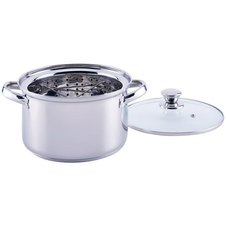 Mainstays Stainless Steel 4 Quart Steamer Pot with Steamer Insert and (Best Rated Food Steamer)