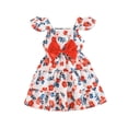 thumbnail image 2 of LOVZFMLL Robe d'Été Imprimée à la Mode pour Filles Robe Princesse Sans Manches Col en V, 2 of 8