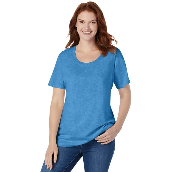 Woman Within Plus Size Perfect Short-Sleeve Scoopneck Tee