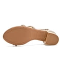 thumbnail image 5 of Women's Open Toe Ankle Strap Low Block Chunky Heels Sandals Gold Size 6, 5 of 7