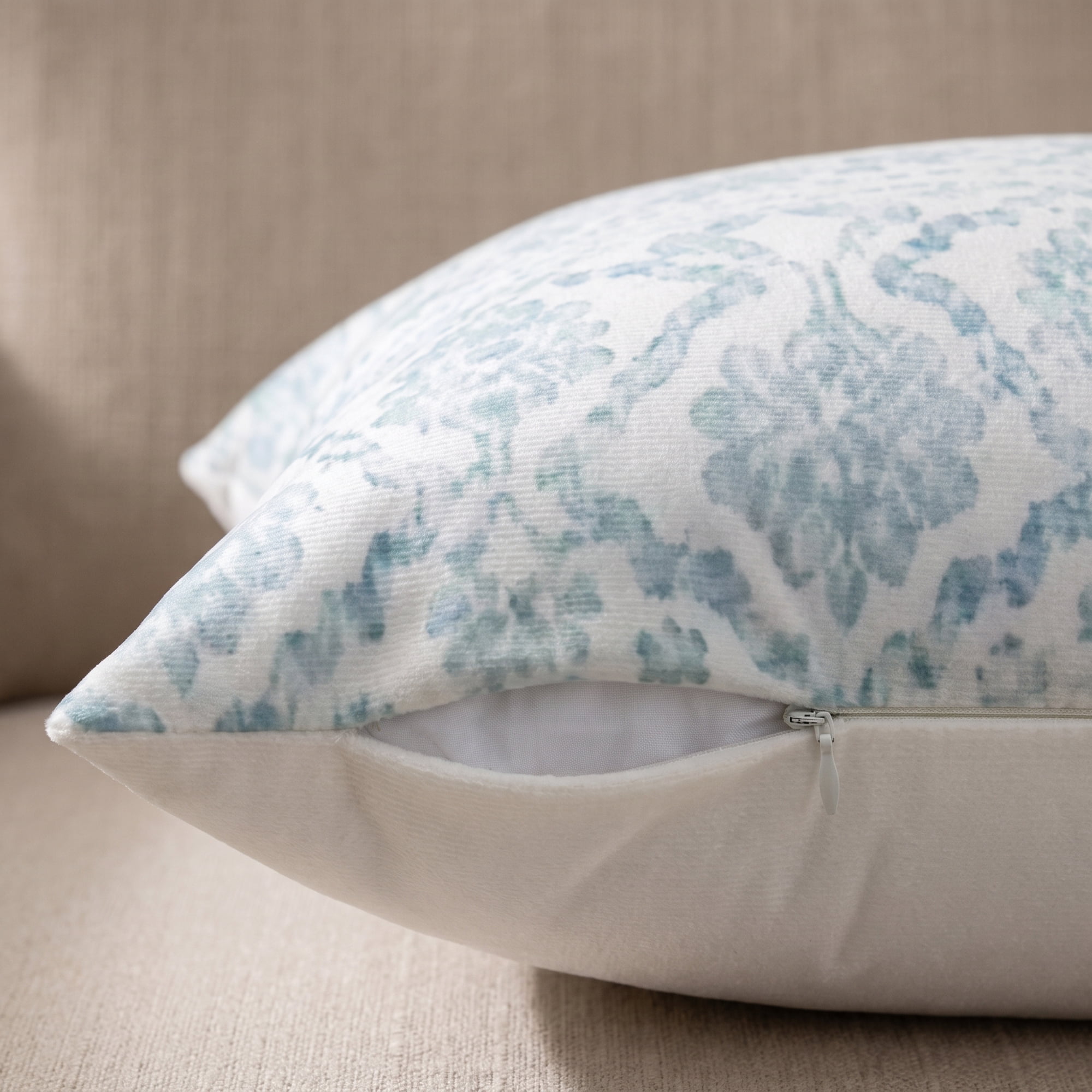 Unique Bargains Set of 2 Modern Botanical Floral Printed Throw Pillow Covers Light Blue 18"x18"