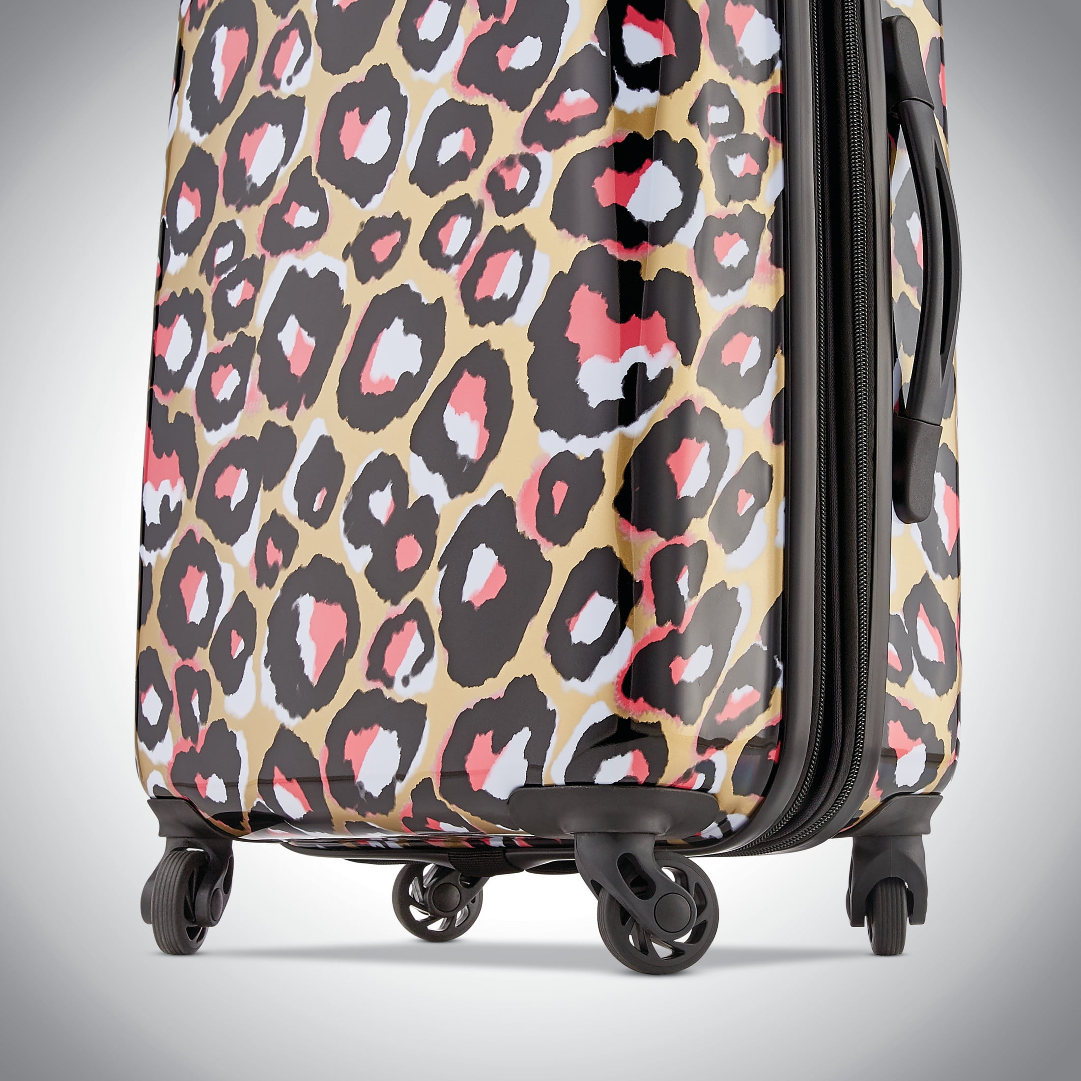American Tourister Arabella Hardside Carry on Luggage with Spinner Wheels - Leopard Gold