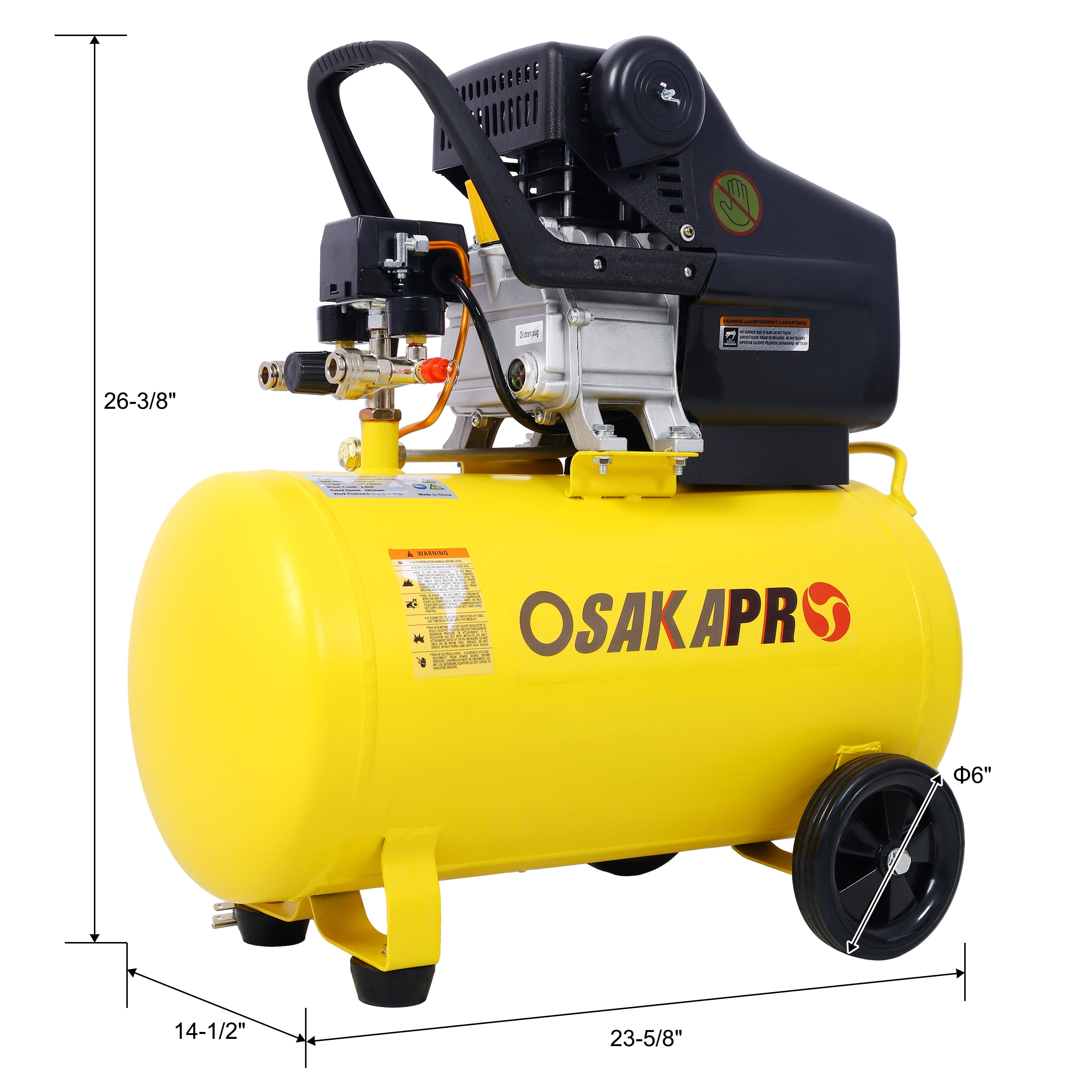4.5HP Ultra Quiet 13 Gal Oil-Lubricated Air Compressor with Wheels