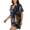 thumbnail image 2 of Saiise Chucky E Pajamas Sets for Women Soft Short-Sleeved Pjs with Lounge Shorts Two Piece Sleepwear S-4XL, 2 of 7