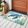 thumbnail image 4 of Ocean Blue Front Door Rugs 2x3 ft Turtle Starfish Compass Seagrass Coral Coastal Small Rug for Entryway Non Slip Washable Bathroom Door Mat Absorbent Floor Mat for Indoor Entrance, 4 of 9