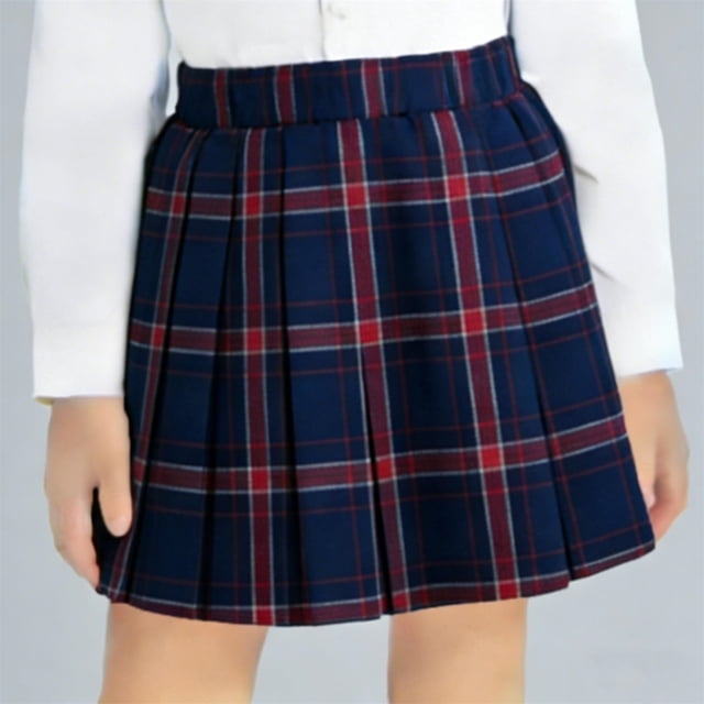 Falda de uniforme escolar para niños, media falda, falda corta para niñas, falda plisada, falda a cuadros para estudiantes, falda de poliéster para niñas