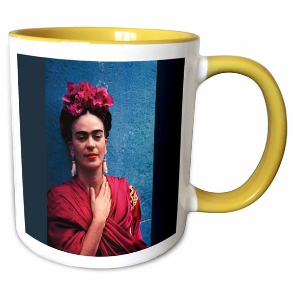 3drose, Frida Kahlo Painting, 15oz Two-tone Yellow Mug