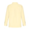 thumbnail image 5 of JGGSPWM Womens Plus Size Button Down Shirt Classic Cotton Linen Long Sleeve Shirt Casual Loose Fit Comfy Top Blouse Yellow XXXXXL, 5 of 8