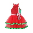 thumbnail image 6 of MSemis Kids Girls Shiny Sequins Christmas Santa Ballet Tutu Dress Figure Ice Skating Dress Red-A 12, 6 of 7