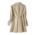 thumbnail image 4 of Womens Coats Jackets for Women Women's New Slim Fit Women's Korean Version Double Small Mid Length Trench Coat, 4 of 6