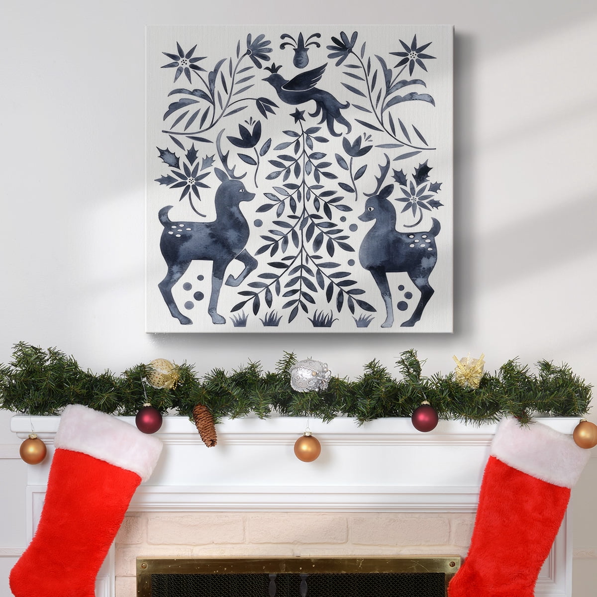 Otomi Inspired Christmas IV- Gallery Wrapped Canvas