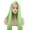 thumbnail image 1 of Synthetic Lace Front Wig Straight Lace Wigs Mixed Green Wig Hair Replacement Wigs, 1 of 5