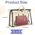 thumbnail image 2 of 6 Pack Dust Bags for Handbags,Clear Handbag Storage Organizer,Purse Storage Bag with Zipper and Handle,Transparent Purse Protector Storage Bag,Handbag Dust Bags for Closet(Beige,Small), 2 of 7