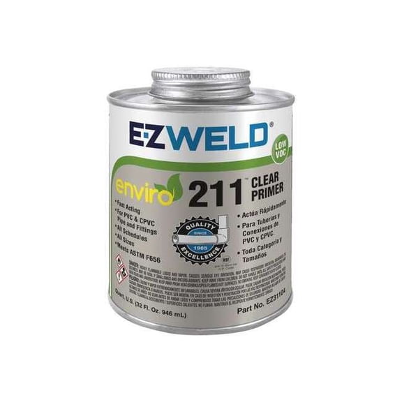 Ez Weld Primer,Can,32 oz,Clear EZ31104N