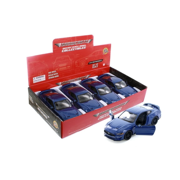 2018 Ford Mustang GT Hardtop, Blue - Showcasts 71352D - 1/24 Scale Diecast Model Car