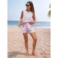 thumbnail image 5 of Women'S Summer 2 Piece Outfits Sleeveless Tank Top Matching Shorts Sets Cotton Striped Sweatsuits L Women's Leisure Suit, 5 of 6