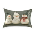 thumbnail image 7 of Yayeee Pillowcase King Size Set of 2 Satin Wrinkle Resistant Pillow Case, Gray Snowmen, 7 of 7