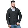 thumbnail image 4 of SAOL Aran Shawl Collar Fisherman Cardigan Sweater 100% Merino Wool Men's Irish Cable Knitted Buttons Jacket Made in Ireland, 4 of 9