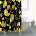 thumbnail image 4 of Yellow Lemon Fruit Slices Black Pattern Shower Curtain 72"x84" ,Bathroom Decorative Shower Curtains Set with 12 Hooks,Modern Waterproof Washable Shower Curtain, 4 of 6