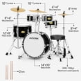 thumbnail image 5 of AODSK 5-Piece Junior Drum Set, A Complete Kit for Kids with Bass Drum, Tom-Tom, Snare, Cymbals, Hi-Tone Drum, Sticks, Base Pedal and Stool, Beginner Set, Gift for Boys & Girls, 5 of 7
