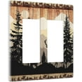 thumbnail image 2 of Sdmnsg-T Wood Mist Forest Deer Print 2-Gang Rocker Screwless Light Switch Decorative Switch Plate Covers Plastic Wall Plates Kitchen Bathroom Home Decor, 2 of 5