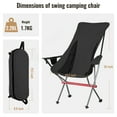 thumbnail image 3 of VECUKTY Ultralight High Back Camping Chair, Lightweight Folding Chairs with Headrest, Portable Compact for Outdoor Camp, Hiking, Picnic, Backpacking,Black, 3 of 10