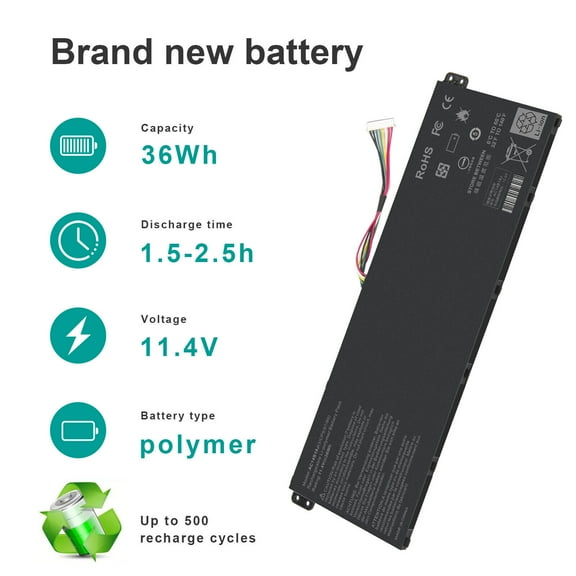 For Acer AC14B18J Battery Aspire ES1-511 ES1-512 V3-371 E5-771G 3ICP5/57/80 36Wh