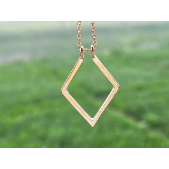 925 Silver Geometric Ring Holder Necklace Thick Chain Options Ring Size For Gift valentine Gift Engagement Ring Keeper Wedding Ring Holder