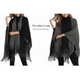 thumbnail image 3 of YooGuoGuo Women's Color Block Shawl Wrap Plus Size Cardigan Poncho Cape Open Front Long Winter Sweater Coat, 3 of 9